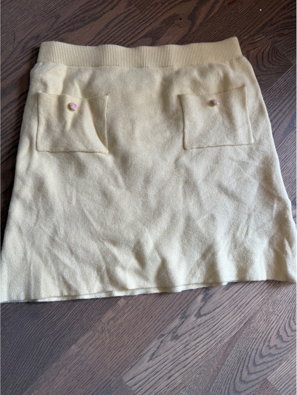 Freshman Yellow Knit Girls' Skirt with Front Pockets
